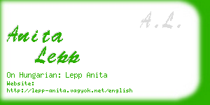 anita lepp business card